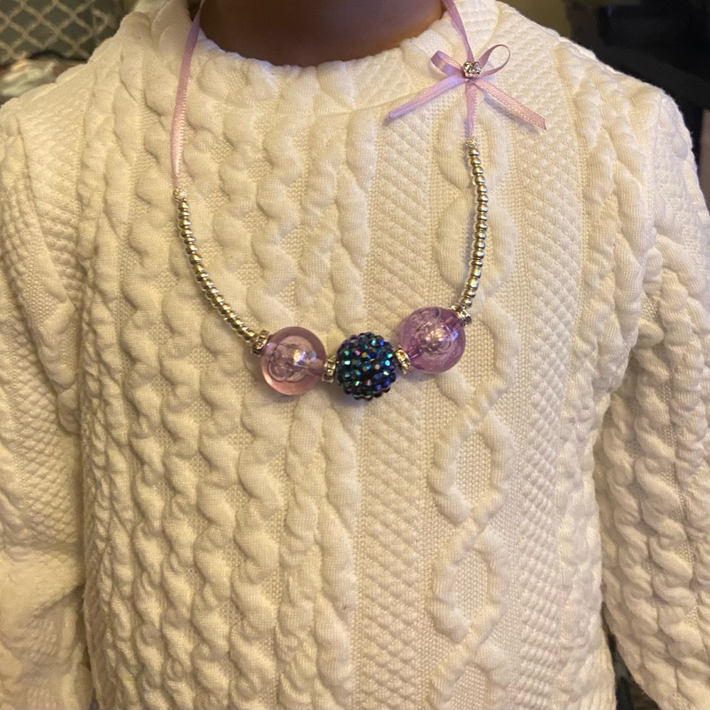 Purple 🫧 Ribbon Necklace - Picture 6 of 6